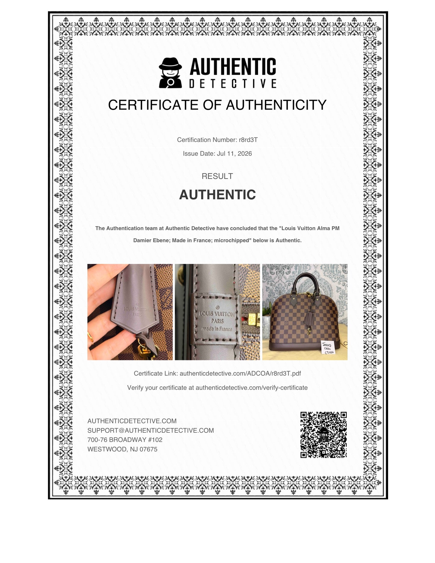 Louis Vuitton Alma PM Damier Ebene New Model