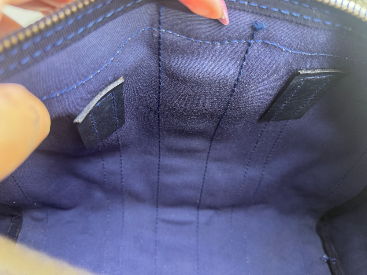 Gucci Navy Vintage Sherry Line Boston Bag